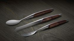 sknife swiss knife, Steak cutlery with spoon walnut