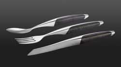 Steak cutlery with spoon ash
