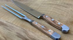 knife set, carving cutlery olive