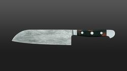 Oxidising damask steel, damask knife Güde