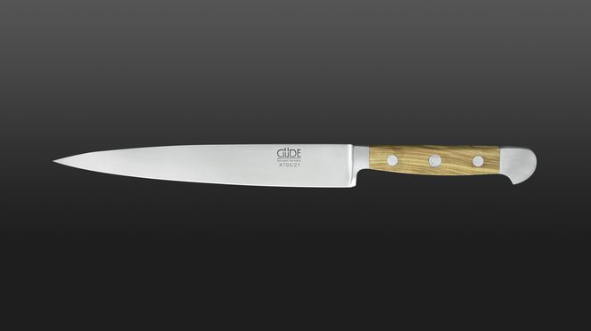 
                    Il coltello per prosciutto Olive con lama stretta