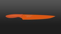 Stainless steel, orange slicing knife