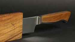 Oak/Walnut wood, Caminada bread knife with sheath