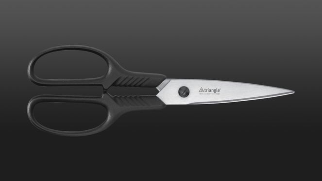 
                    The household scissors are made of steel