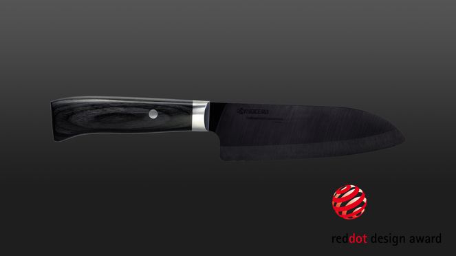 
                    The Kyocera Black Santoku is part of the high quality knives series LTD