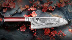 Couteau à viande, Santoku Shun Classic Red