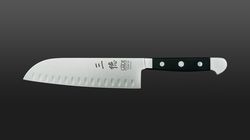 Forged steel, scalloped Santoku Alpha