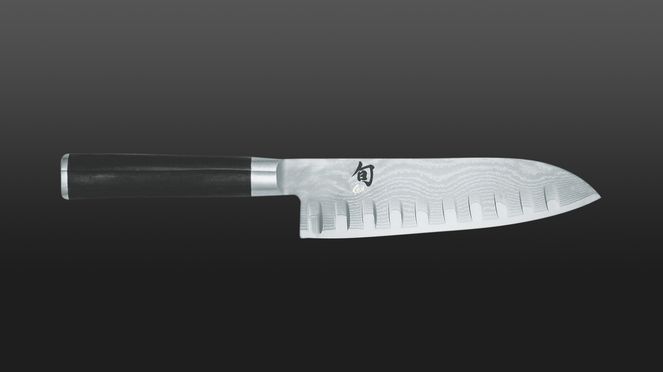 
                    Santoku affilatura alveolare, per verdura e frutta