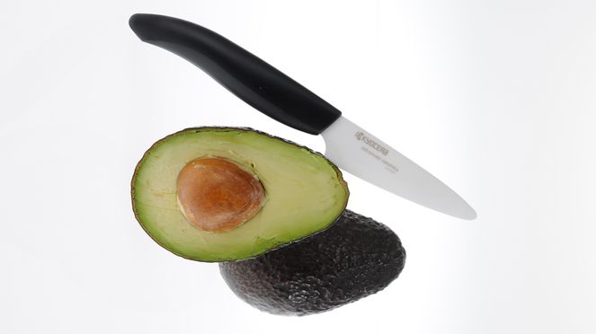 
                    Kyocera ceramic paring knife with Avocado