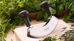 Stainless steel, double-edged triangle® rocking knife