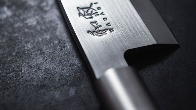 
                    Wasabi large chef's knife with logo wasabi