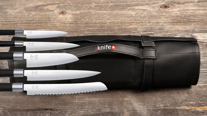 
                    Knife bag apprentice with knife sharpener ensuring long-lasting sharpness