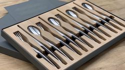 Cutlery set walnut 4 pieces