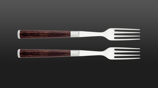 
                    Set de fourchettes Shun Premier avec des manches en bois de Pakka