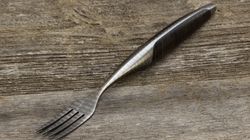Custom knife, swiss damask fork