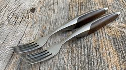 steak knife, steak fork set walnut