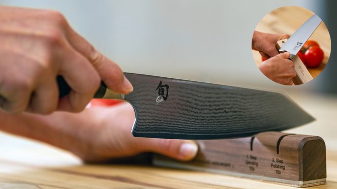 
                    Kiritsuke with precision sharpener as “Best of Japan and Switzerland” gift set