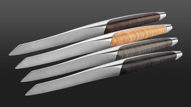 
                    Couteaux à steak assortis fabriqués dans la manufacture de couteau sknife à Bienne