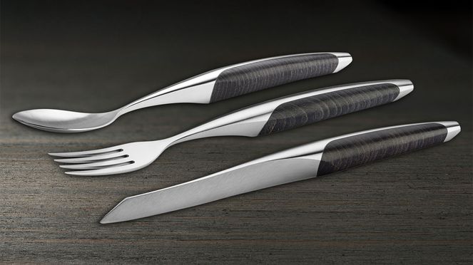 
                    Steak cutlery with spoon ash from sknife Biel