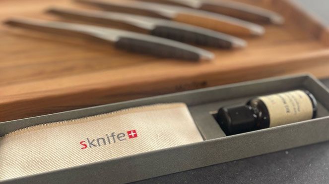 
                    sknife Pflegeset zum Pflegen hochwertiger Messer