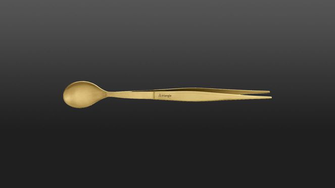 
                    Tasting spoon gold-coloured made of stainless steel manufactured in Solingen by triangle tools®